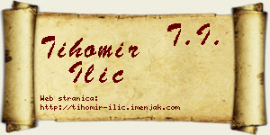 Tihomir Ilić vizit kartica